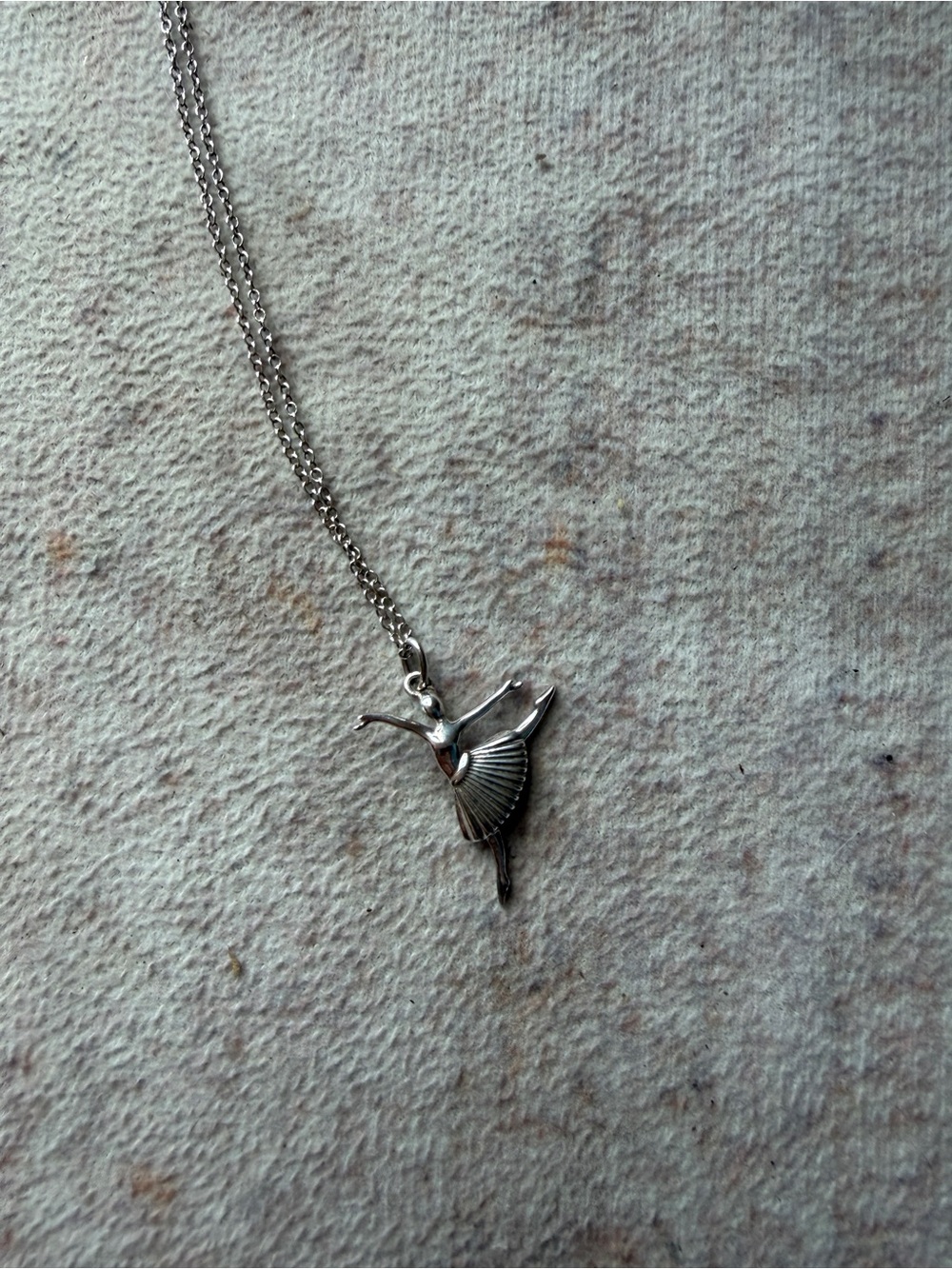 Silver Ballerina Pendant Necklace - Elegant Women Jewelry